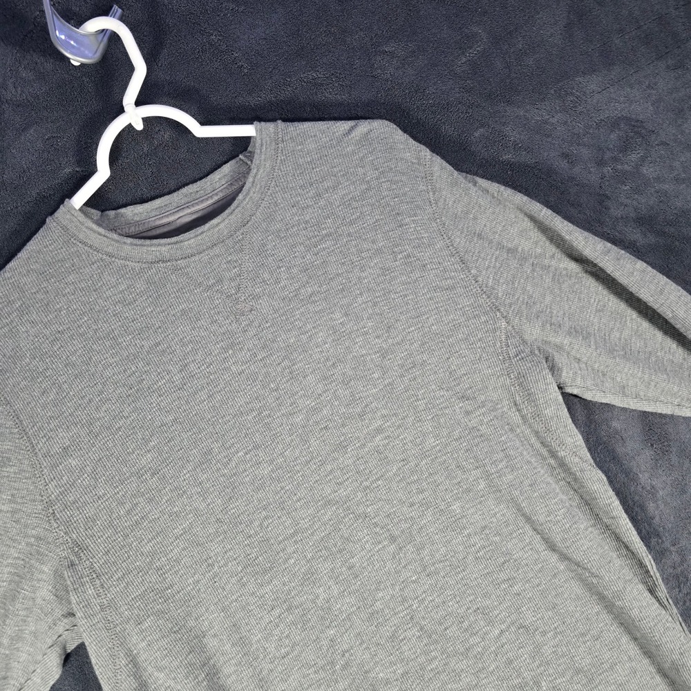 Lands' End Canvas Mens Thermal Long‎ Sleeve Shirt Casual Gray Small